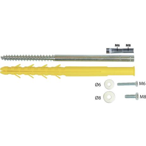 Fixation universelle M6 et M8 ING FIXATIONS Doublage plaque de plâtre + isolant - Ø 12 x 200 mm - Boîte de 20 - A160470