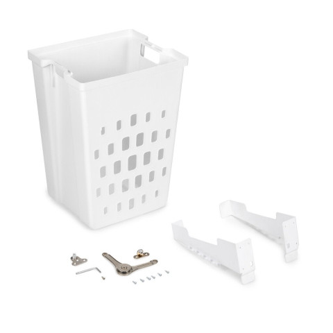 Panier à linge avec système de porte basculante, pour module 450 mm Laundry, plastique et acier, blanc