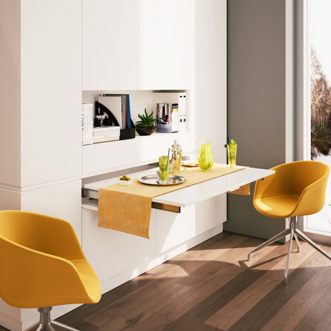 Coulisses pour table à rallonge Lunch brossé, Aluminium, Inox anodisé