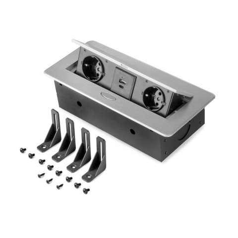 Multiconnecteur Atom 26 Lite pour bureau, 225x111mm, Peint en aluminium, Zamak et Acier et Plastique