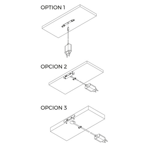 Connecteur USB A+C Linky (81x12mm), 5V DC 2A (10W), Plastique noir, Plastique