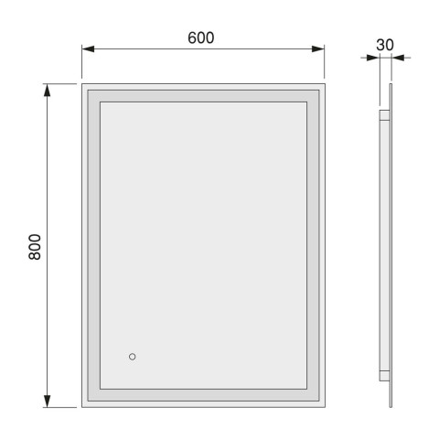 Miroir de salle de bain Heracles avec éclairage LED frontal et décoratif (AC 230V 50Hz), 34 W, Plastique et Verre