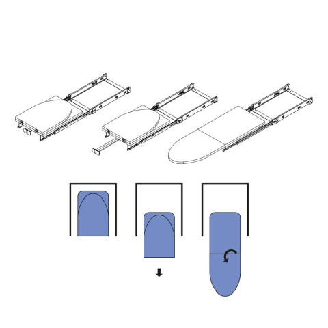 Planche à repasser, Acier et Bois, pliante et coulissante pour meuble Iron 2