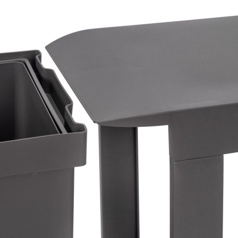 Poubelles de recyclage pour la cuisine, 2 x 14L, fixation inférieure et extraction automatique, Acier et Plastique, Gris antracite