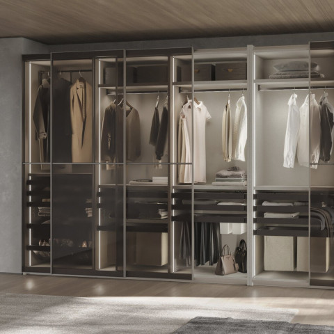 Lot de 7 tringles à pantalon pour armoires et dressings Quartz, Plastique et Aluminium, Titane