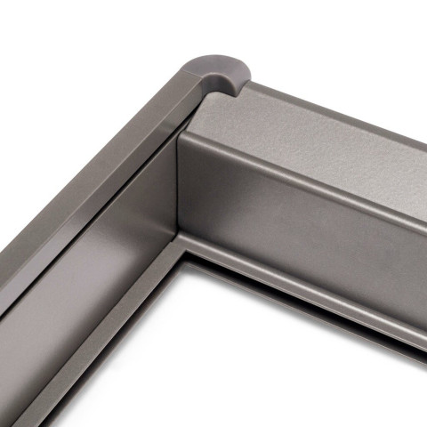 Rack avec glissières à extension totale et à fermeture douce pour accessoires d'armoire Quartz, Aluminium et plastique, Titane - Dimensions aux choix