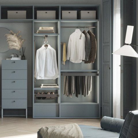 Kit de porte pantalon à 7 tringles et rack ajustable Quartz pour armoires