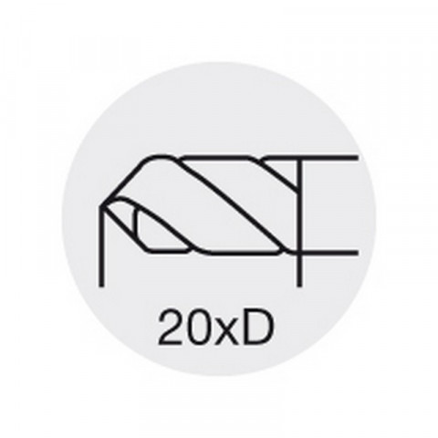 Foret pour perçage profond 20 x D, Ø m7/h7 : 12,0 mm, Long. totale 323 mm, Long. hélice 274 mm, Ø queue h6 : 12 mm