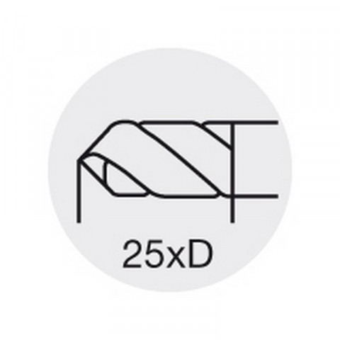 Foret pour perçage profond 25 x D, Ø m7/h7 : 7,0 mm, Long. totale 237 mm, Long. hélice 197 mm, Ø queue h6 : 8 mm