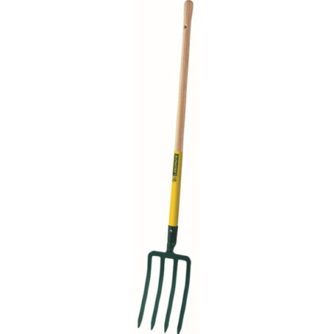 Fourche à bêcher à douille - 4 dents triangulaires 8 mm - Manche bois - LEBORGNE - 432291