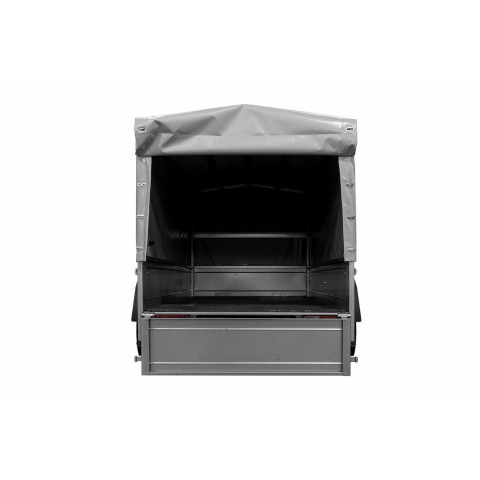 unitrailer remorque garden trailer 200 kipp 200 x 106 cm avec bache haute arceau et roue jockey ptac 500 kg distriartisan