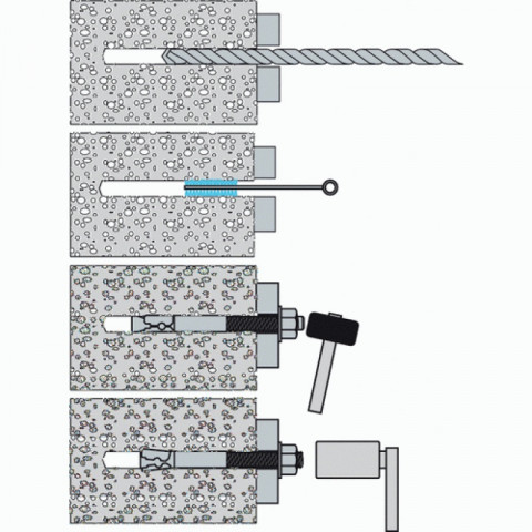 Goujons métalliques rawlex r-xpt acier zingué 16x280 mm en boîte de 15