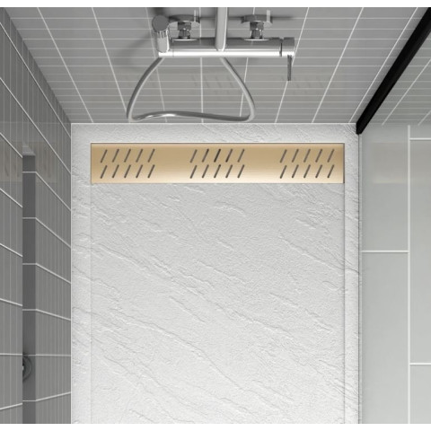 Grille linéaire en aluminium 69.5x11x0.2cm pour receveur - GRID LINE - MOON Aurlane - Couleur au choix