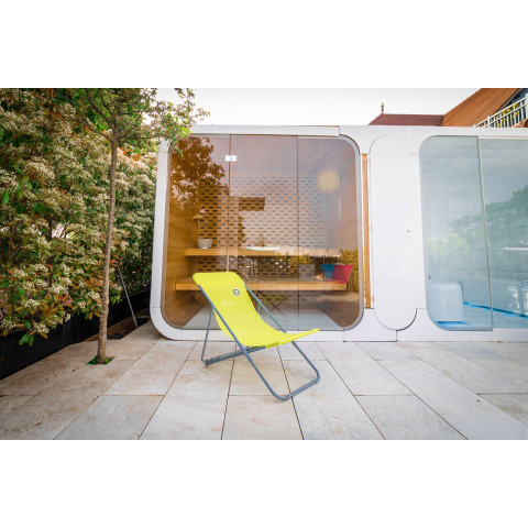 O'colors - chilienne 4 positions jaune- structure pliable