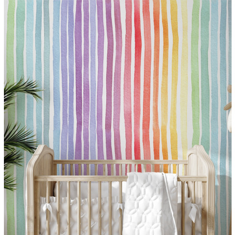Papier peint rayé arc-en-ciel - ARCOBALENO++