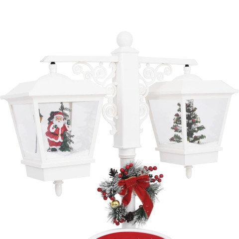 Lampadaire avec Père Noël Blanc et rouge 81x40x188 cm PVC