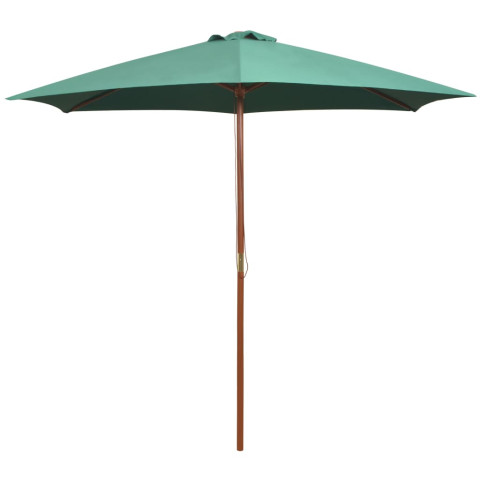 Parasol avec poteau en bois 270 x cm vert