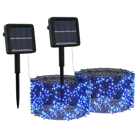 Lampes solaires 2 pcs 2x200 LED Intérieur/Extérieur - Couleur  d'éclairage au choix
