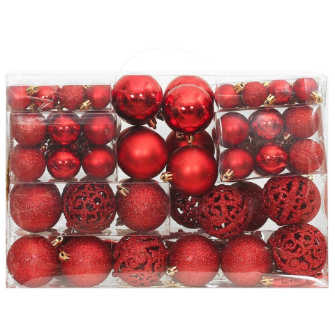 Ensemble de boules de Noël 111 pièces polystyrène - Couleur au choix