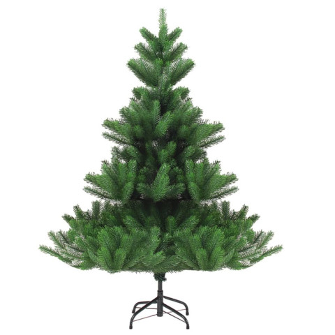 Sapin de Noël artificiel Vert Nordmann avec LED et boules 210cm - Couleur des boules au choix