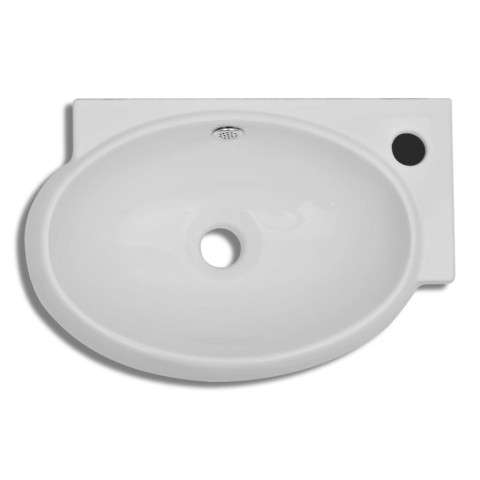 Vasque à trou de trop-plein/robinet céramique pour salle de bain - Couleur au choix