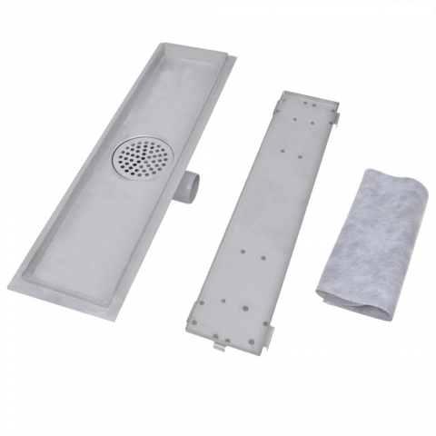 vidaXL Drain de douche linéaire 530 x 140 mm Acier inoxydable