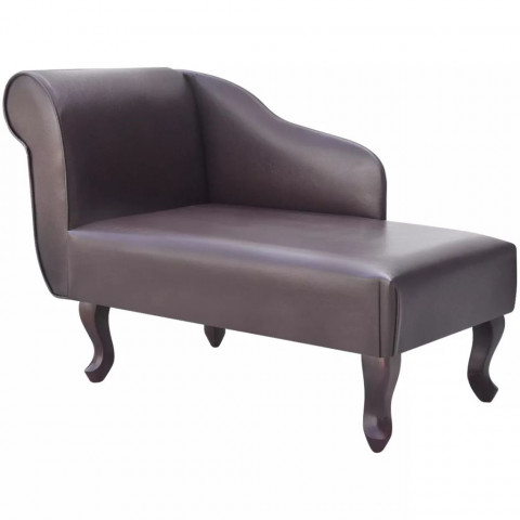 Vidaxl chaise longue cuir synthétique marron