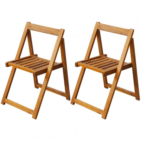 Chaise pliante d'extérieur 2 pièces bois d'acacia