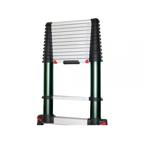Echelle télescopique avec stabilisateur télescopique pro 3,8 m 13 barreaux charge 150 kg max. 100009