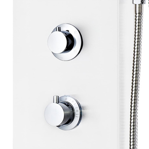 Panneau de douche aluminium 20 x 44 x 130 cm blanc