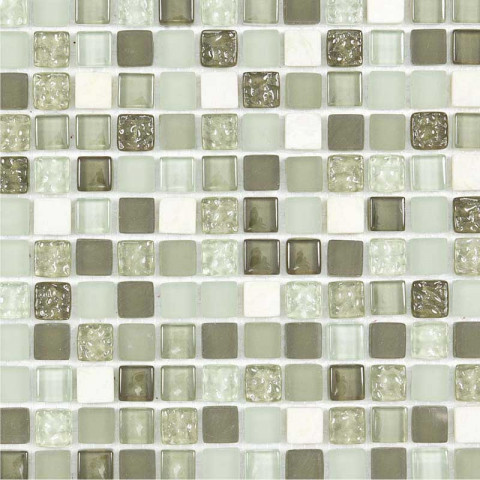 Mosaïque marbre et verre carrée Color - tarif à la plaque de 0,09m² - Couleur au choix