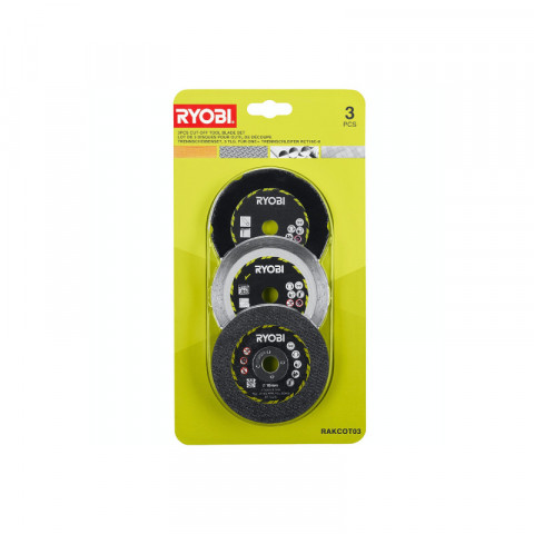 Kit 3 disques pour meuleuse ryobi - 76 mm - rakcot03