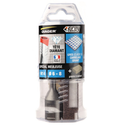 Kit Grey Céram forets M14 + 1 pierre à aviver - DIAGER - 4230A