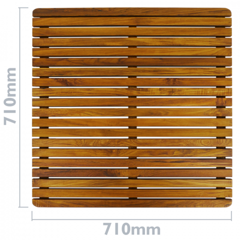 primematik caillebotis de douche en bois de teck certifie 71 x 71 cm carre distriartisan