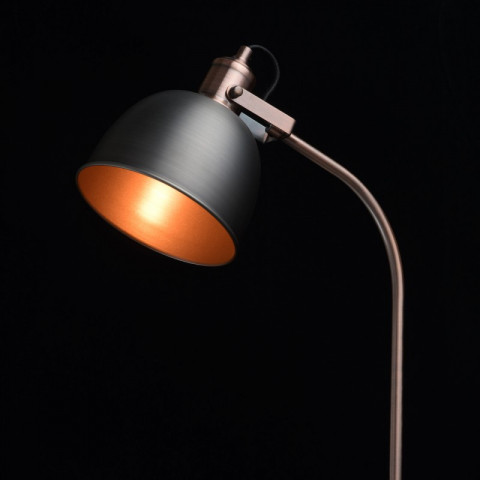 Lampadaire argenté industrial 1 ampoule 141 cm