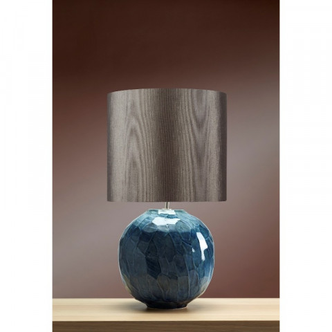 Lampe blue globe, porcelaine, sans abat-jour