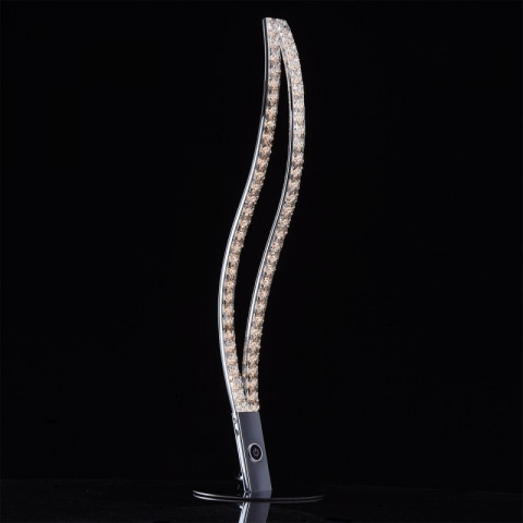 Lampe de table chromée techno 2 ampoules 59 cm