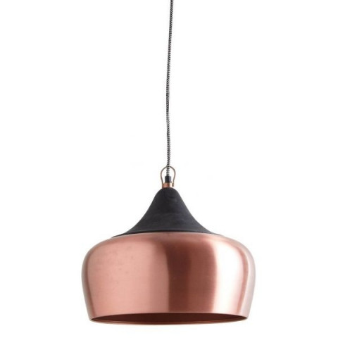 Lampe suspension en métal laqué et bois - Coloris au choix