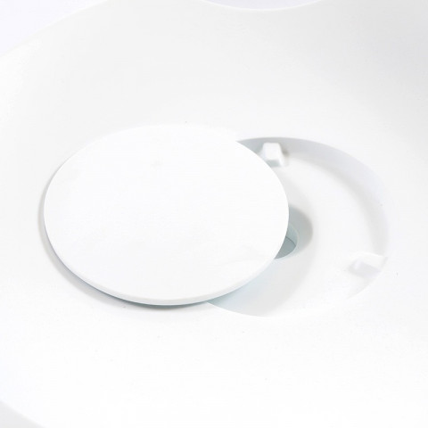 Lavabo suspendu rectangulaire - solid surface blanc mat - 100x48 cm - clas