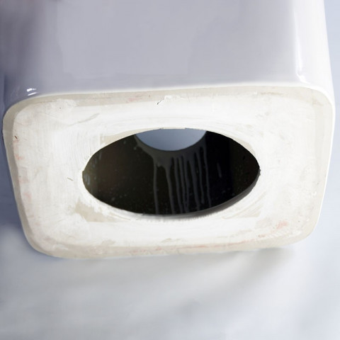 Lave main totem carré avec porte serviette - céramique blanc - 40x85 cm - alto