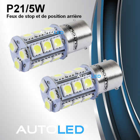 Ampoule led p21/5w / 18 leds blanc / ampoule bay15d autoled®