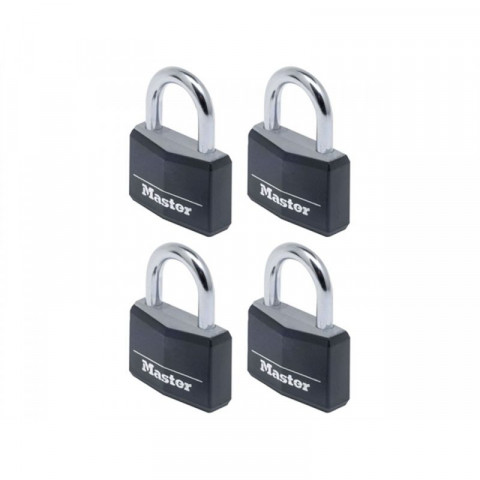 Masterlock - 932860 - cadenas pour cave noir 40mm lot de 4