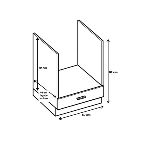 Cuisineandcie - meuble pour four encastrable eco chene naturel l 60 cm