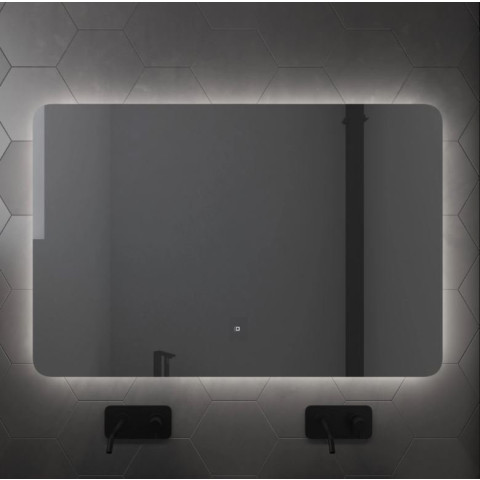 Miroir salle de bain rétro éclairé à LED 120x80x3,5 cm - ATMOSPHERE Aurlane - MIR008