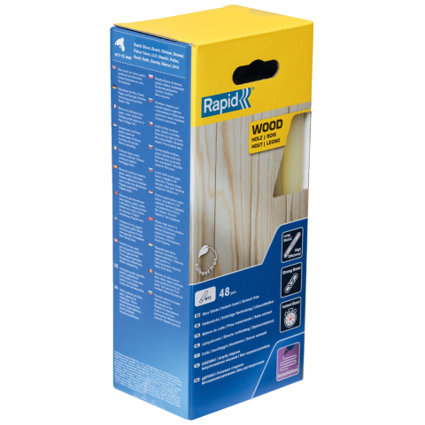 Bâtons de colle Bois et Dérives 190 mm x 48 Sticks - Boite - RAPID-ISABERG - 5001421