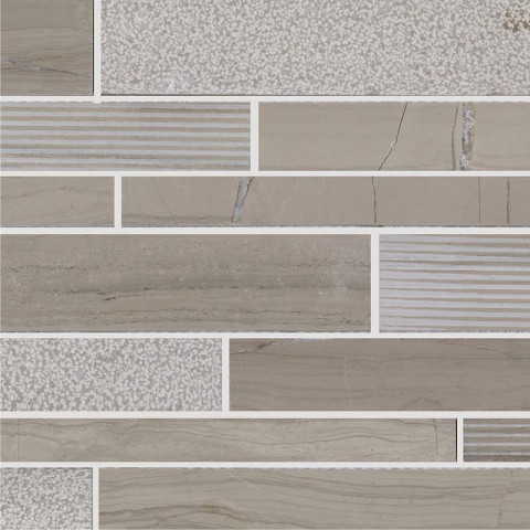 Mosaïque marbre Wood et Wood Line - tarif à la plaque de 0,09 m² - Couleur et forme au choix