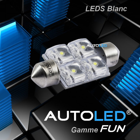 Autoled - Ampoule c5w led 36mm / c5w blanche / ampoule navette 12v 5w / 4  leds / habitacle ® - Distriartisan