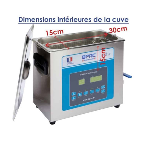 Bpac nettoyeur ultrasons 6 litres professionnel turbo  + sweep + degas