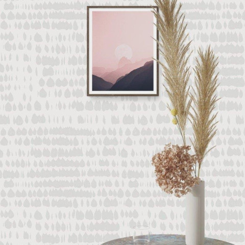 Papier peint moderne blanc et gris - QUEEN NUDE++