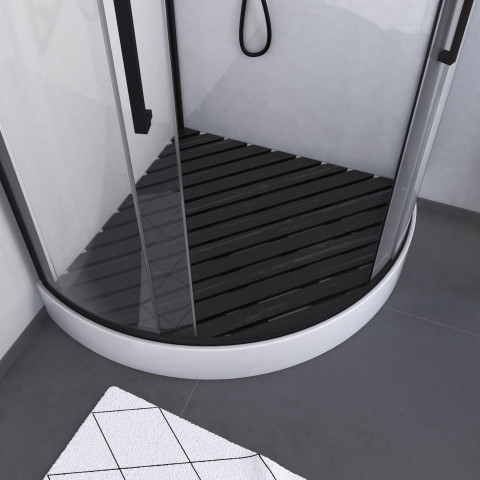 Caillebotis en bois composite gris pour cabine 1/4 de cercle - dimensions 77 x 77 x 3.2 cm Aurlane - CAI046